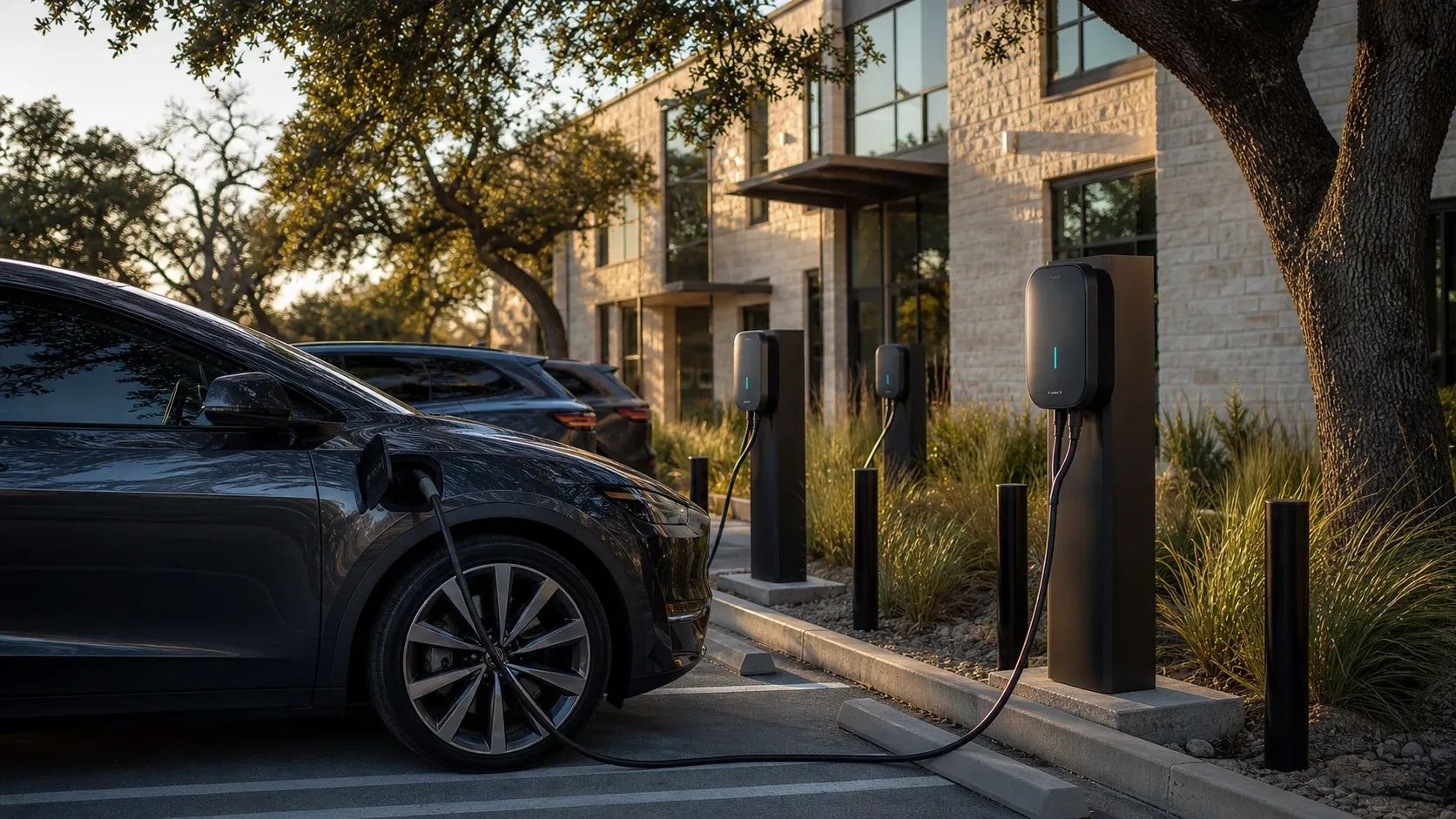 A Central Texas property with parking suitable for EV charging planning